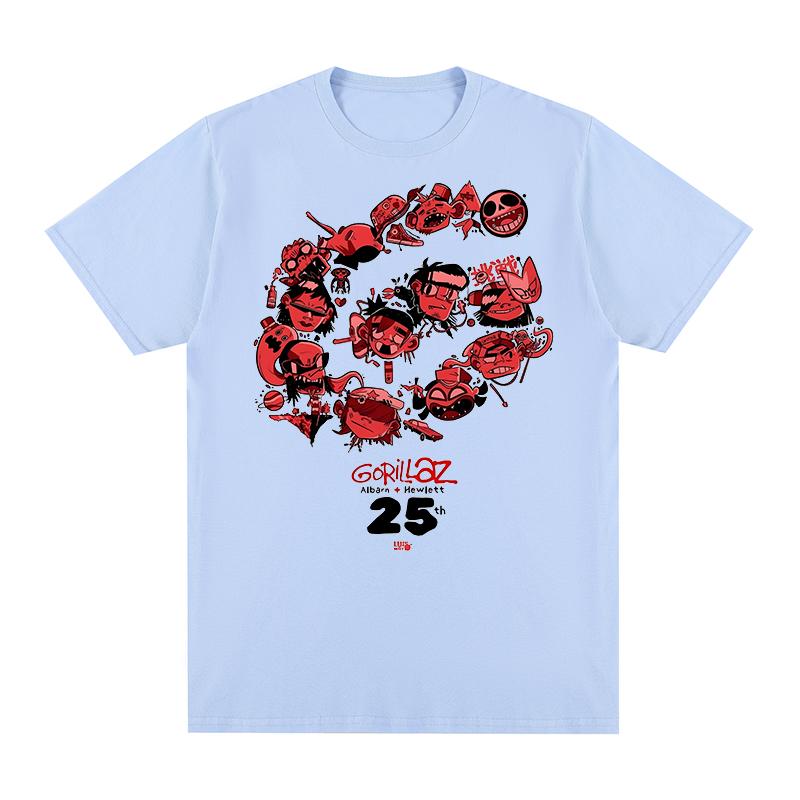

25th Anniversary Vintage Tshirt Music Band Gorillazs Punk Rock 90s Casual Fashion Cotton Men T shirt New Tee Tshirt Womens Tops 4XL