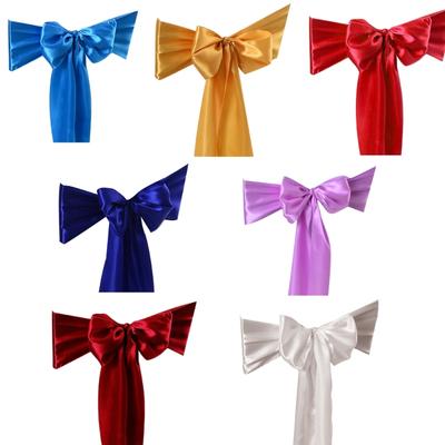 4PCS Chair Sashes Bows Chair Cover Band Chair Ties for Wedding Party Ceremony Reception Banquet Decoration