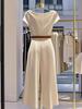 Elegant European and American Style Satin Jumpsuit with Pile Collar and Wide Legs for Women