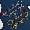 1Pc Shining Cartoon Keychain Bag Chain Colorful  Car Key Chain Metal Key Ring Exquisite Gifts Souvenirs Car Pendant