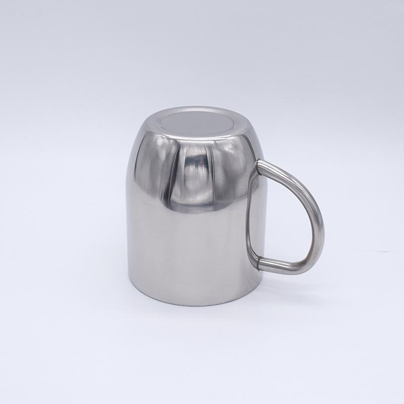 Doppelwandige Kaffeetasse aus Edelstahl, Bogen-Kaffeetasse 350ml, Büro, einfach zu bedienender Wasserbecher, Becher