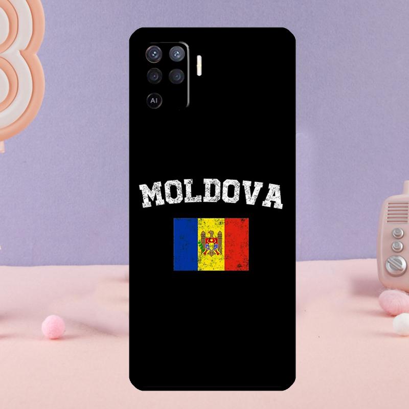 Moldova Flag Phone Case For Oppo A78 A98 A80 A40 A60 A18 A38 A58 A15 A17 A77 A74 A94 A54 A57S A16 A76 A96