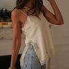 European and American women's lace cotton and linen suspender vest women's summer French outer wear pure desire style design top