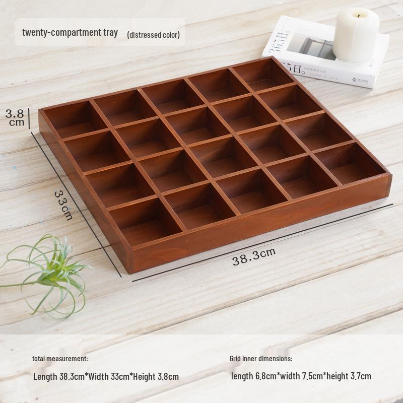Japanese Style Wooden Desktop Storage Box - Nine Grid Organizer for Bedroom Entryway
