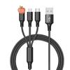 3-in-1 Data Cable Copper Core Nylon Braided Anti-stretch Multi-port 2a Fast Charge Mobile Phone