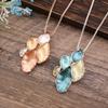 Cross Border New Color Oil Irregular Petal Alloy Pendant for Spring and Summer, Small and Fresh, Versatile and Simple Necklace for Women