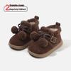 2025 Winter Girls' Plush Pom-Pom Snow Boots, Non-slip Korean Style Thickened Cotton Shoes