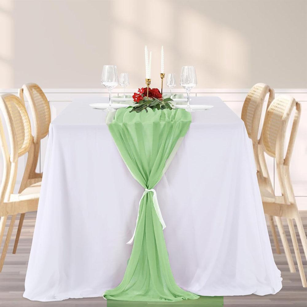 Sage Green Chiffon Background Curtains, Wedding Tablecloths and Draperies, Wedding Arch Party Decorations, Chair Decorations