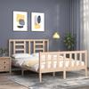 VidaXL Bed Frame with Headboard 140x190 Cm Solid Wood 3192861