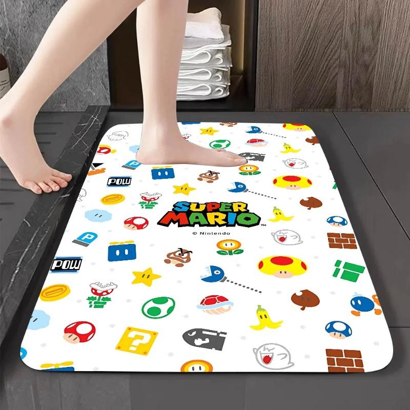 Disney Cartoon M-Mario-Bros Floor Mat Graphic Printed Flannel Doormats For Bathroom Kitchen Entrance Carpet Home Decor