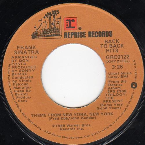 

7inch Record FRANK SINATRA Theme From New York New York You GRE0122 Reprise Records 1980 US Jazz Used