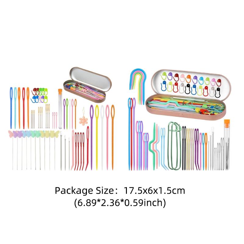 Große Öhr Nähnadel DIY Handnähnadel Lernnadel Garnnadel Sets Stopfnadel Kunststoff Nähnadel Sets