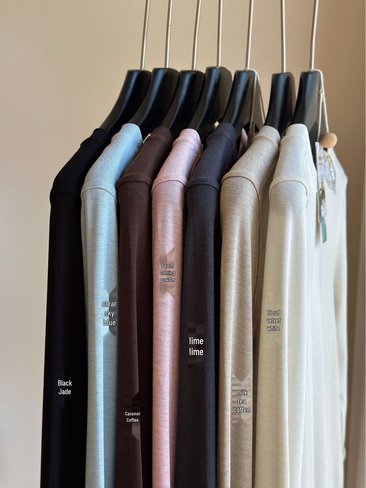 

Elegant Acetate Wool Tencel Round Neck Slim Long-Sleeve Women s T-Shirt - New Autumn Collection L (105-125 lbs)