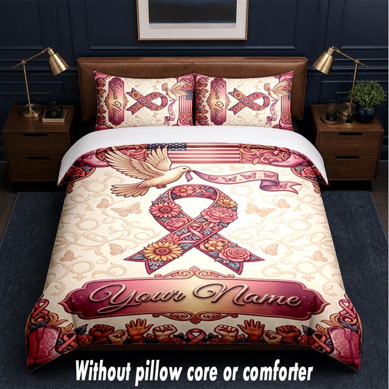Other Similar Designs Theme Custom Text Or Name 3Pcs Bedding Set,1 Flat Sheet & 2 Pillowcases Personalized Home Bedding