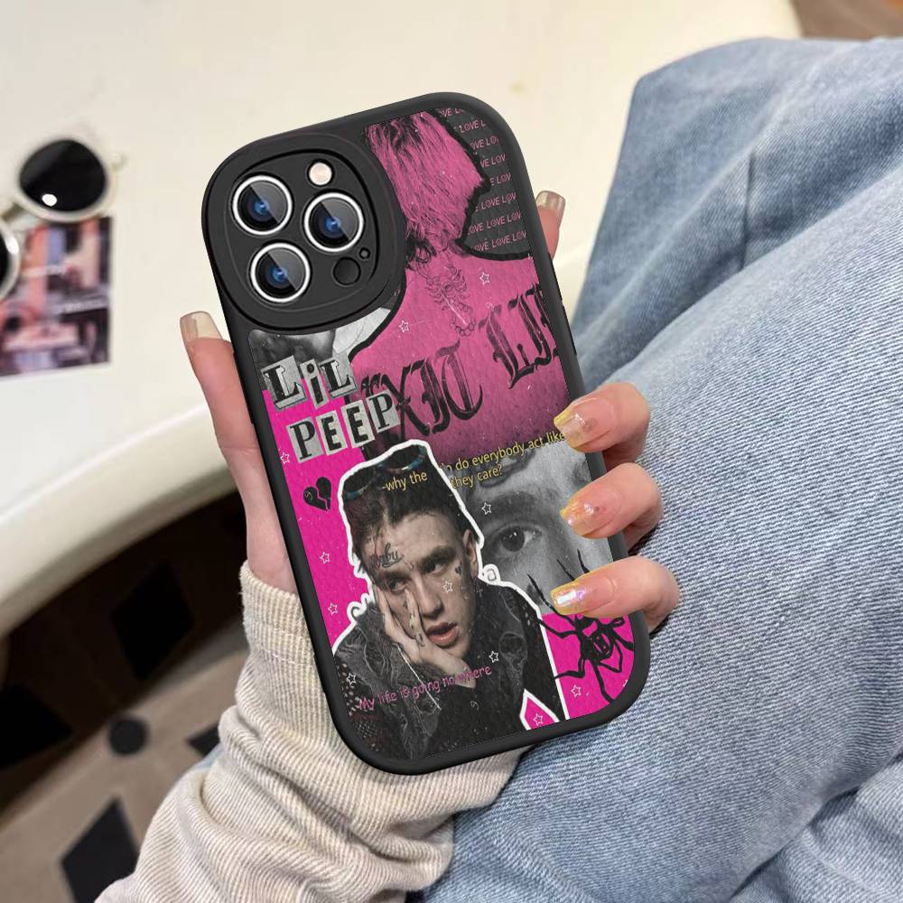 

Hip Hop Rapper L-Lil P-Peep Leather Phone Case For IPhone 16 16e 15 14 13 12 11 Pro Max Plus Mini Cover iPhone 14 pro