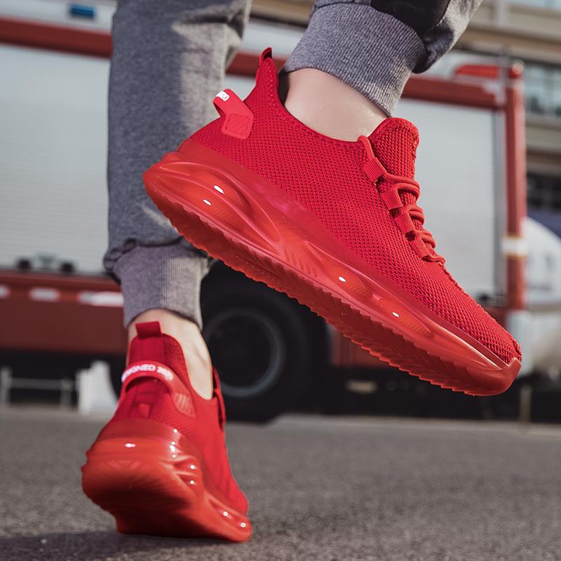 Light Running Shoes for Men Knitted Mesh Casual Sneakers Breathable Walking Jogging Sports Shoes Outdoor Trainers