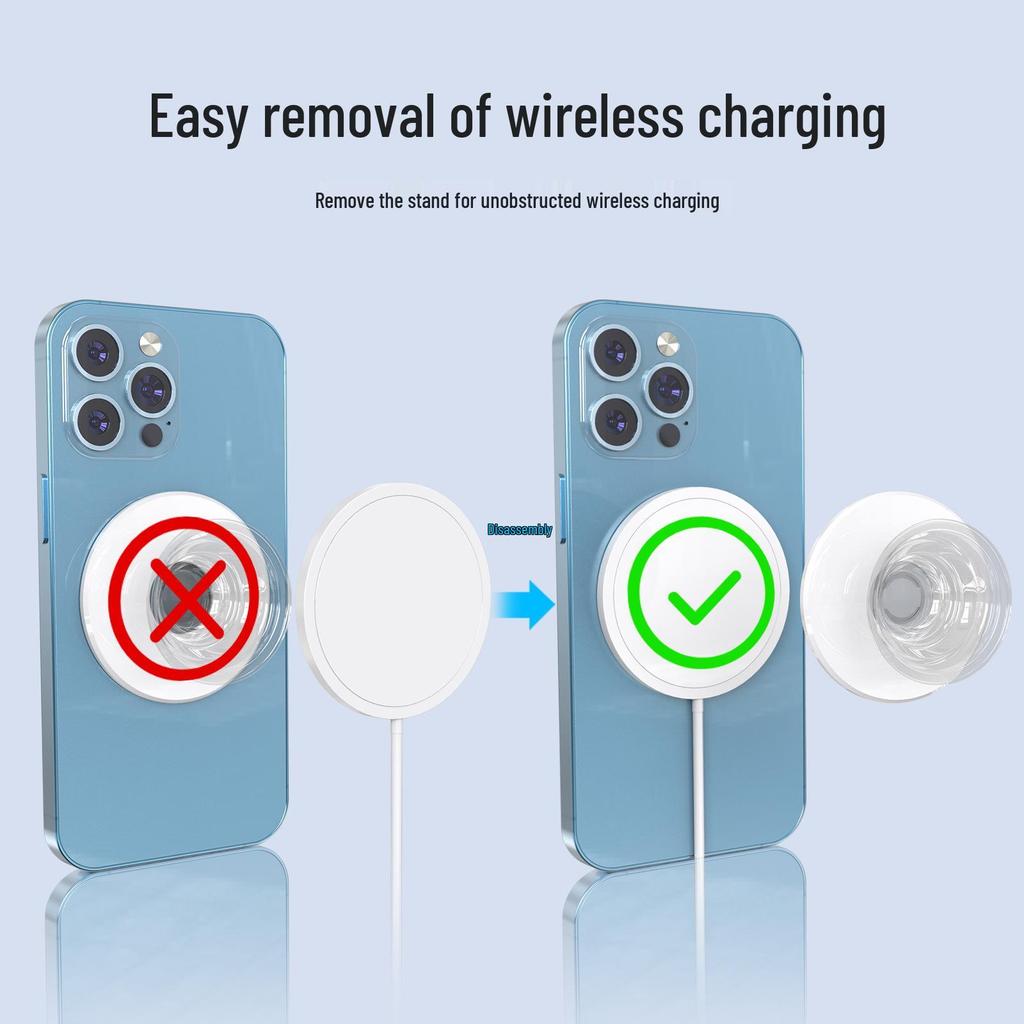Super Strong Magnetic Detachable Metal Phone Holder with Retractable MagSafe Airbag