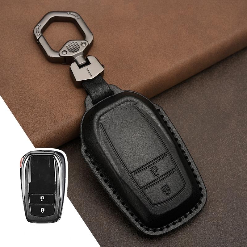 Genuine Leather Protector for Toyota Key Cover Domineering Reiz Rav4 Cruiser Crown Key Case Cover Fob