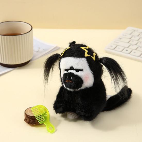 Chaveiro de Pelúcia Macaco de Cara Branca Pele Macia Amigável à Pele Enfeite de Mochila Único Engraçado Boneca Feia Macaco Excêntrico Decoração de Mesa