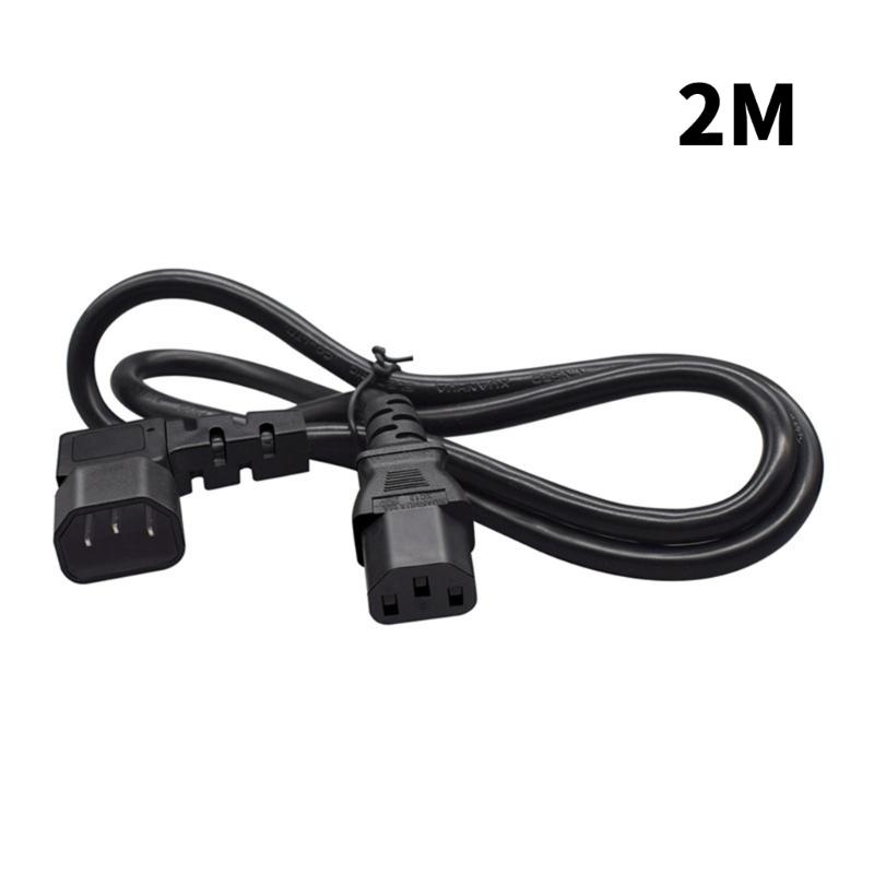 IEC C14 To C13 Left Angle Power Cord 3 Prong Power Cable For Server PDU Computer Monitor And Electronic Equipment