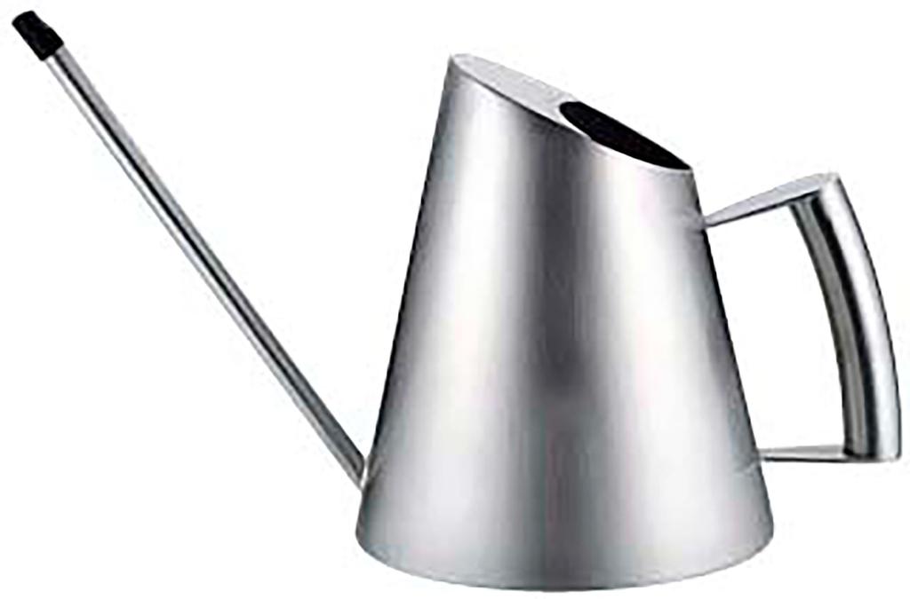 Sato Metal Industries SALUS Mitte Watering Can, Large, Stainless Steel, Silver, 239 x 127 x 170 mm, Capacity: 840 ml