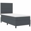 Box Spring Bed in Dark Grey and White 80 x 200 cm Cord Fabric