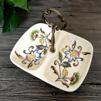 Avrupa Tarzı Çatlak Seramik Çift Bölmeli Sabunluk Ev Tipi Drenajlı Saplı Sabunluk Banyo Sabunluğu