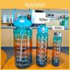 High Capacity Measurement Sports Bottle Portable Handle Three-pack Clear Double Beverage Plastic Tumbler Colorful Workout Water Bottle