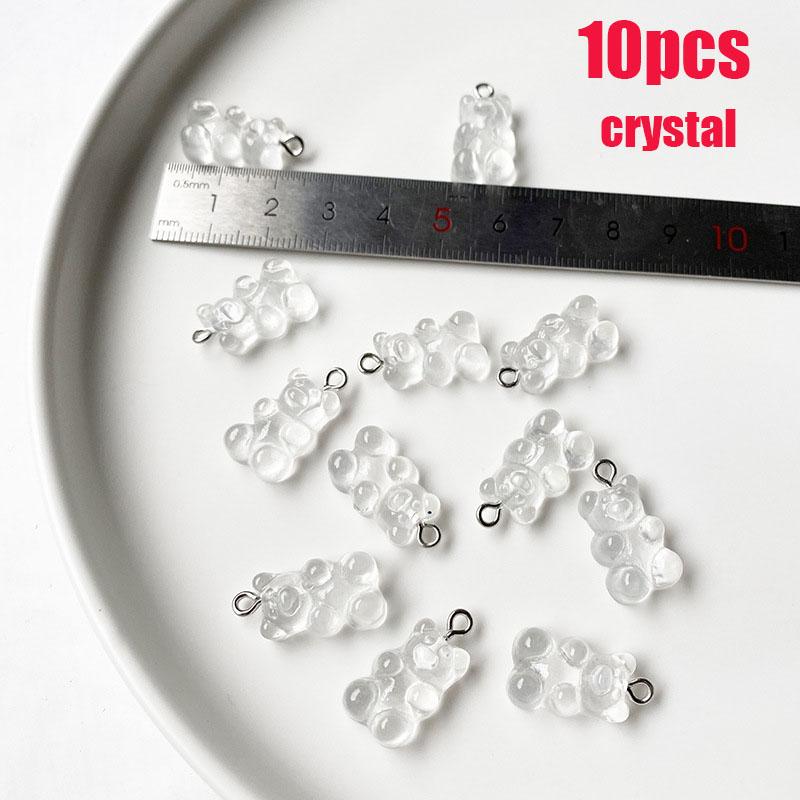 10/50 Stück Bunte Gummibärchen Anhänger Charms für Halskette Armband DIY Ohrringe Schmuck Bären Valentinstagsgeschenk 2,1*1,1cm