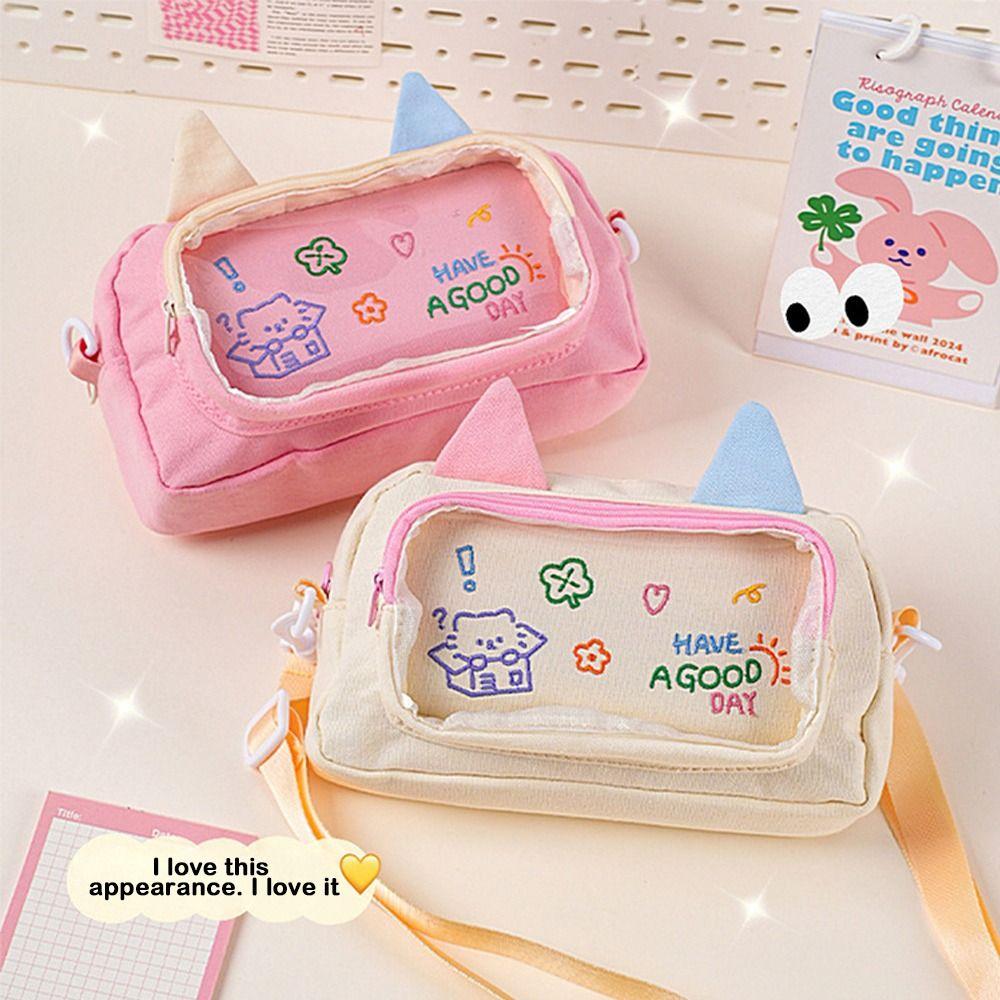 Cartoon Cat Pencil Case Large Capacity Stationery Organizer Fashion Stationery Bag  Students