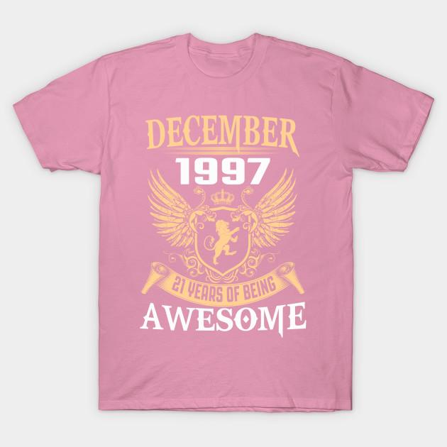 T Shirt Women December 1997 21 Years Of Being Awesome Harajuku Print Kawaii Tshirt Summer Short Sleeve Female T-Shirt Top Tee
