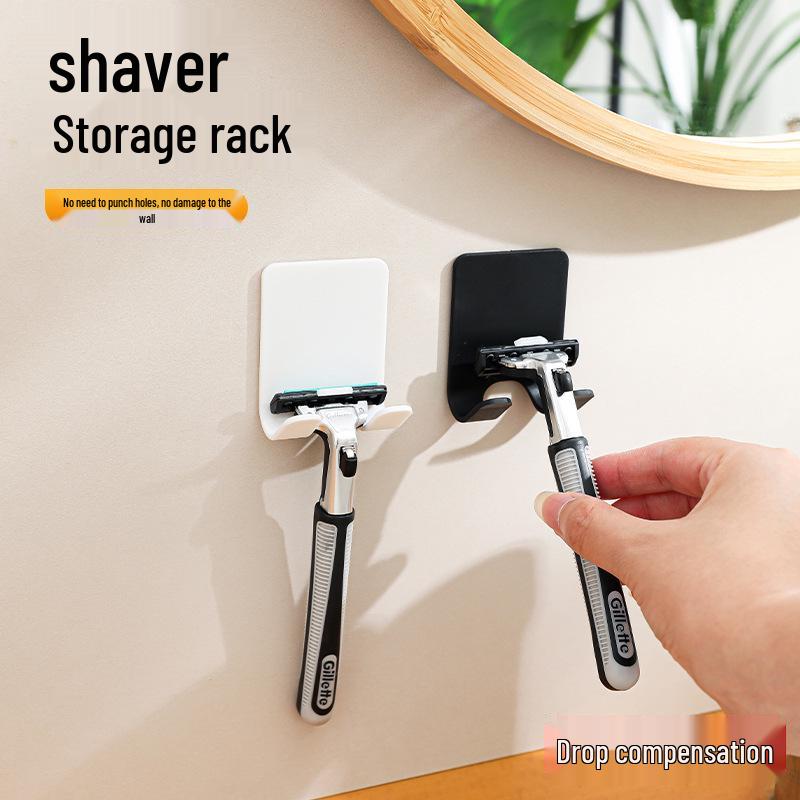 Punch-Free Multifunctional Electric Razor Hanging Storage Rack for Bathroom