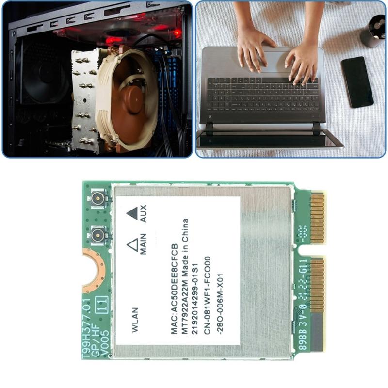 MT7922 WiFi 6E Card 6GHz/5GHz/2.4GHz  Triple Band Networking Adapter Bluetooth-Compatible 5.2 M.2 Interface