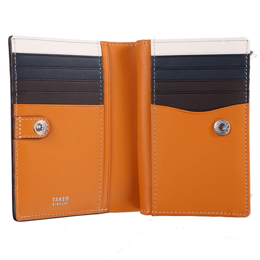 Takeo Kikuchi Margo II Bifold Genuine Available in Camel Color and Available as a Medium or Men's Wallet, Leather, Semi-Long Wallet.