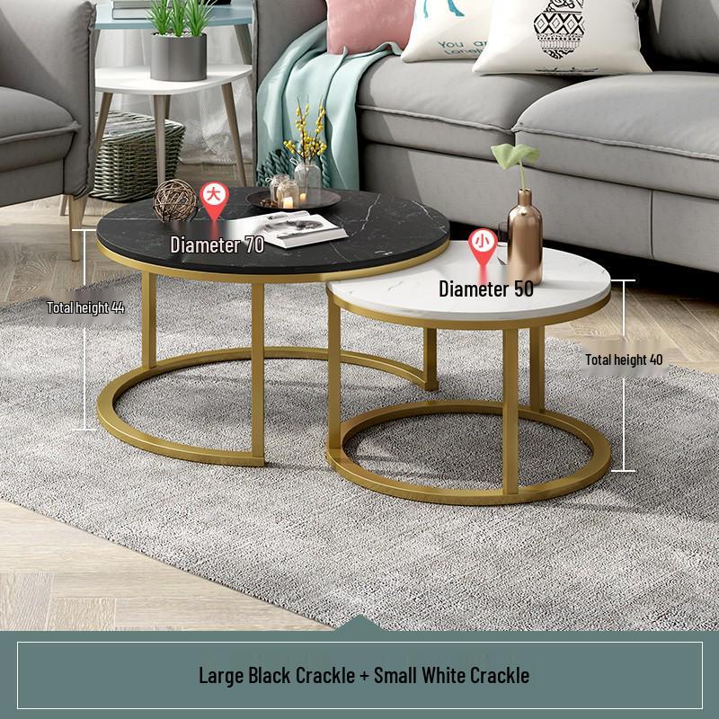 Nordic-Style Round Coffee Table, Modern Minimalist Design for Small Apartments, Creative Wrought Iron Base