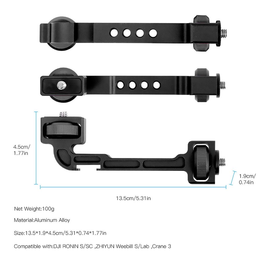 Gimbal Stabilizer Rotatable Extension Bracket Holder Support with 1 4 Inch Screw Cold Shoe Mount for Mounting Monitor