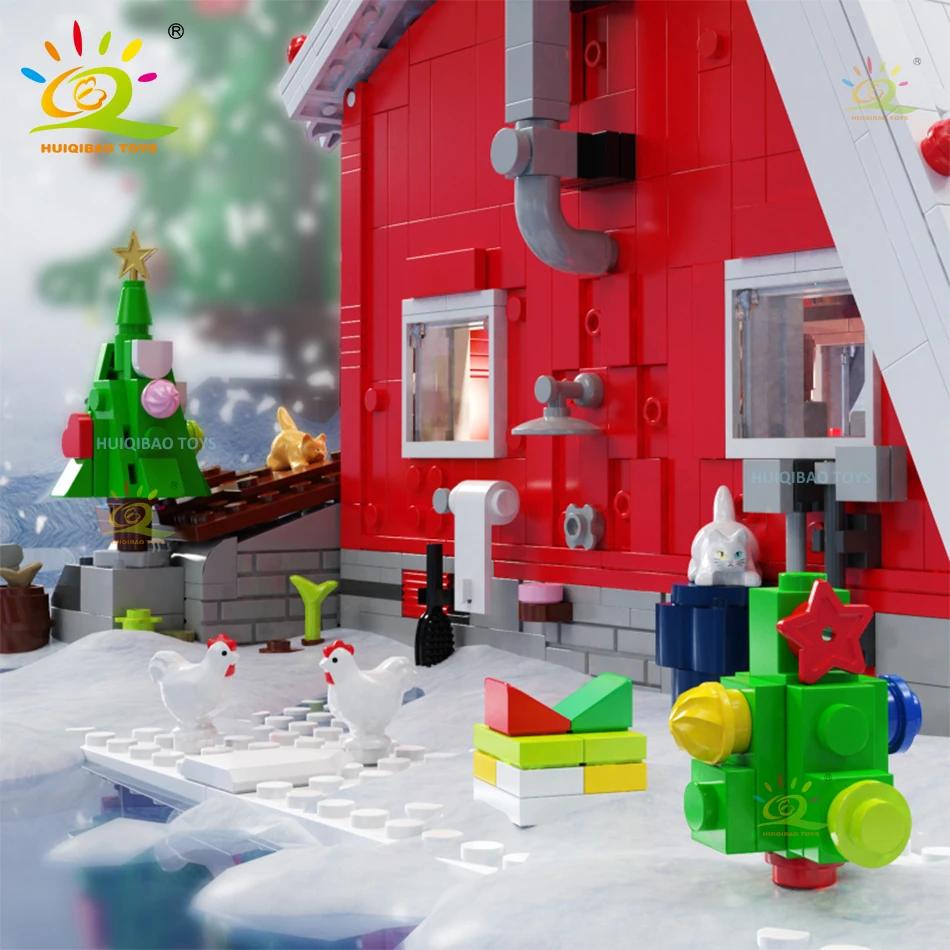 Non-Toxic Christmas Moc Santa Claus House Model Building Blocks Children New Year Diy Exclusive Cabin Toys For Adult Bricks Gift
