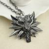 The Witcher 3: Wild Hunt Wolf Head Zinc Alloy Pendant Necklace with Three Game Maps