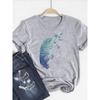 Print T Shirt Short Sleeve Flower Vintage Cute 90s Summer Top Fashion Clothes Women Clothing Gray Basic Tee Graphic T-shirt