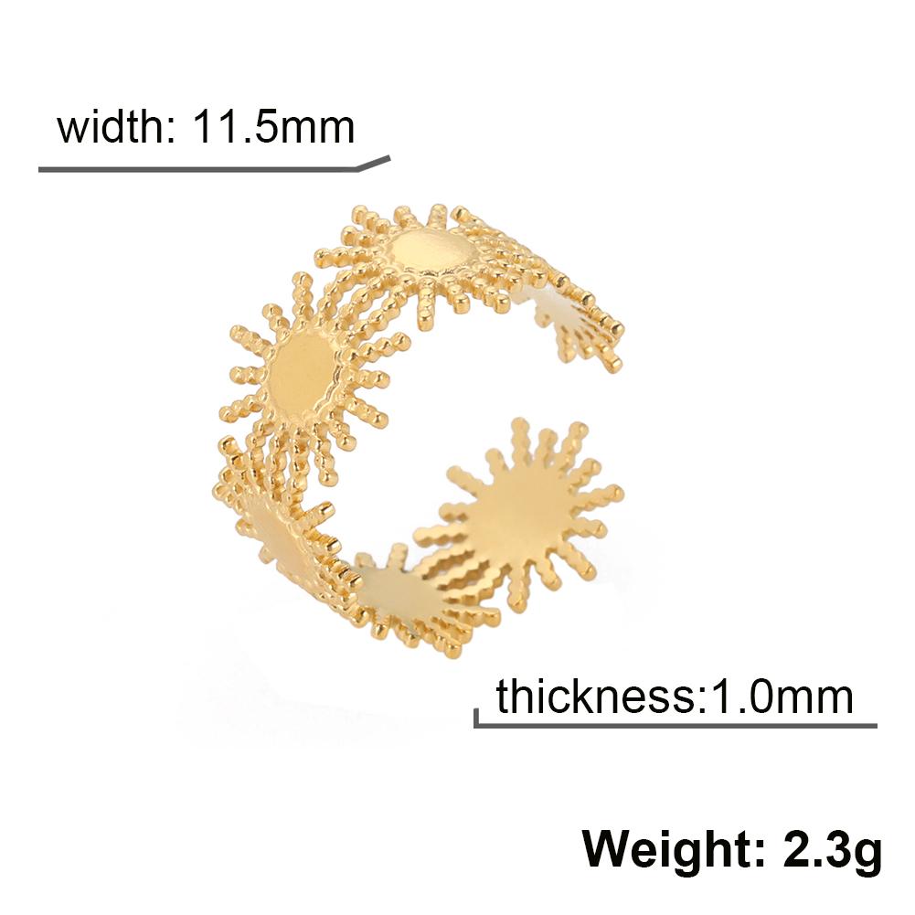 

Stainless Steel Gold Color Adjustable Ring Geometric Sun Tree of Life Open Finger Rings New Jewelry Gift resizable