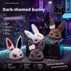 Plush Dark Bunny Plush Doll Embroidered Rabbit Bag Charm Cute Bunny Plush Keychain  Daily Carry