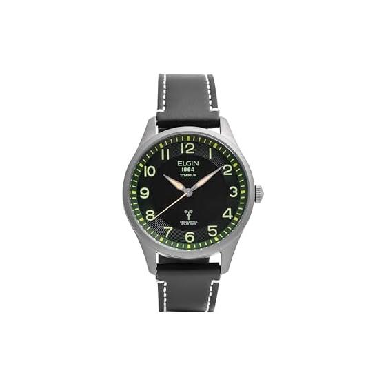 ELGIN титановые радио-солнечные часы FK1431TI-GRP
