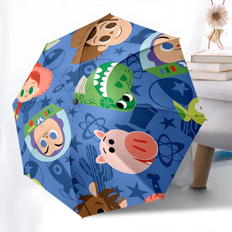 Toy Story Themed Automatic Opening and Closing Umbrella, Brightly Colored 8-rib Portable Umbrella, Suitable for Men and Women, A Perfect Gift for Chri