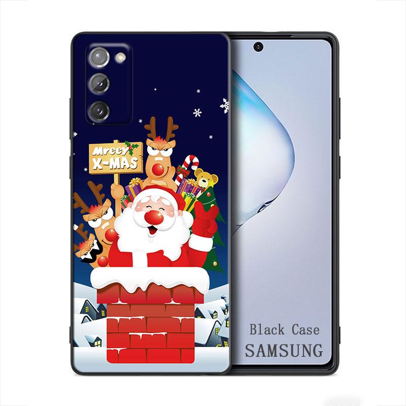 Merry Christmas Santa Claus Elk Samsung Galaxy A91 A73 A72 A71 A53 A52 A7 M62 M22 M30s M31s M33 M52 F23 F41 F42 5G 4G Phone Case