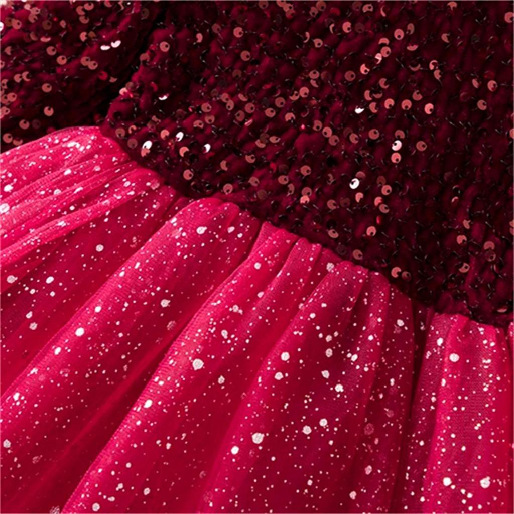 Rochii de petrecere prințesă pentru fete cu paiete pentru 3-8 ani, aniversare, nuntă, seară, rochie de bal de primăvară, toamnă, rochie cu mânecă lungă pentru copii