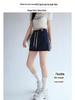 Women's Gray High-Waist A-Line Sports Skirt with Attached Shorts - Spring to Autumn Wear