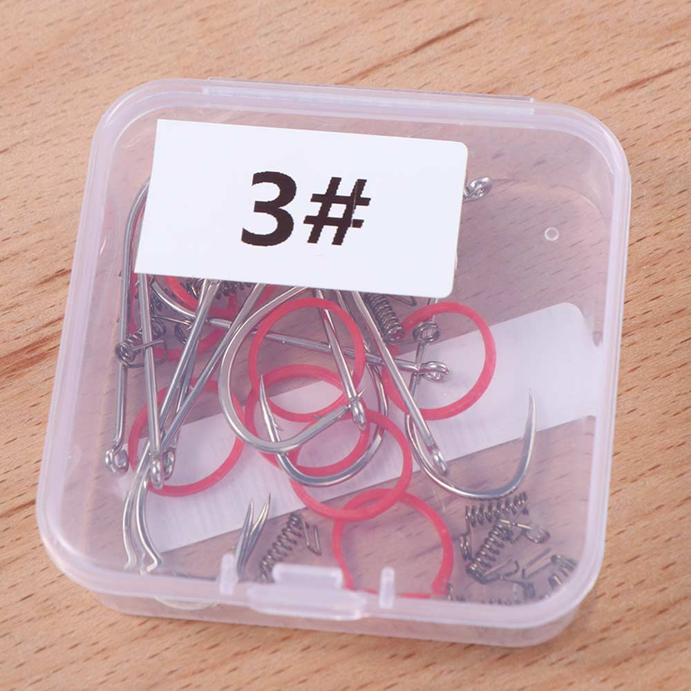 Single Hook Fishing Fixed Hooks Hanging Spring Barbed Fishhook  Catfish Bass