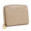 Portefeuille pliant Lucky Tail avec Chat Rond Simple Beige Naturel Fermeture Éclair pour Femme, Design,