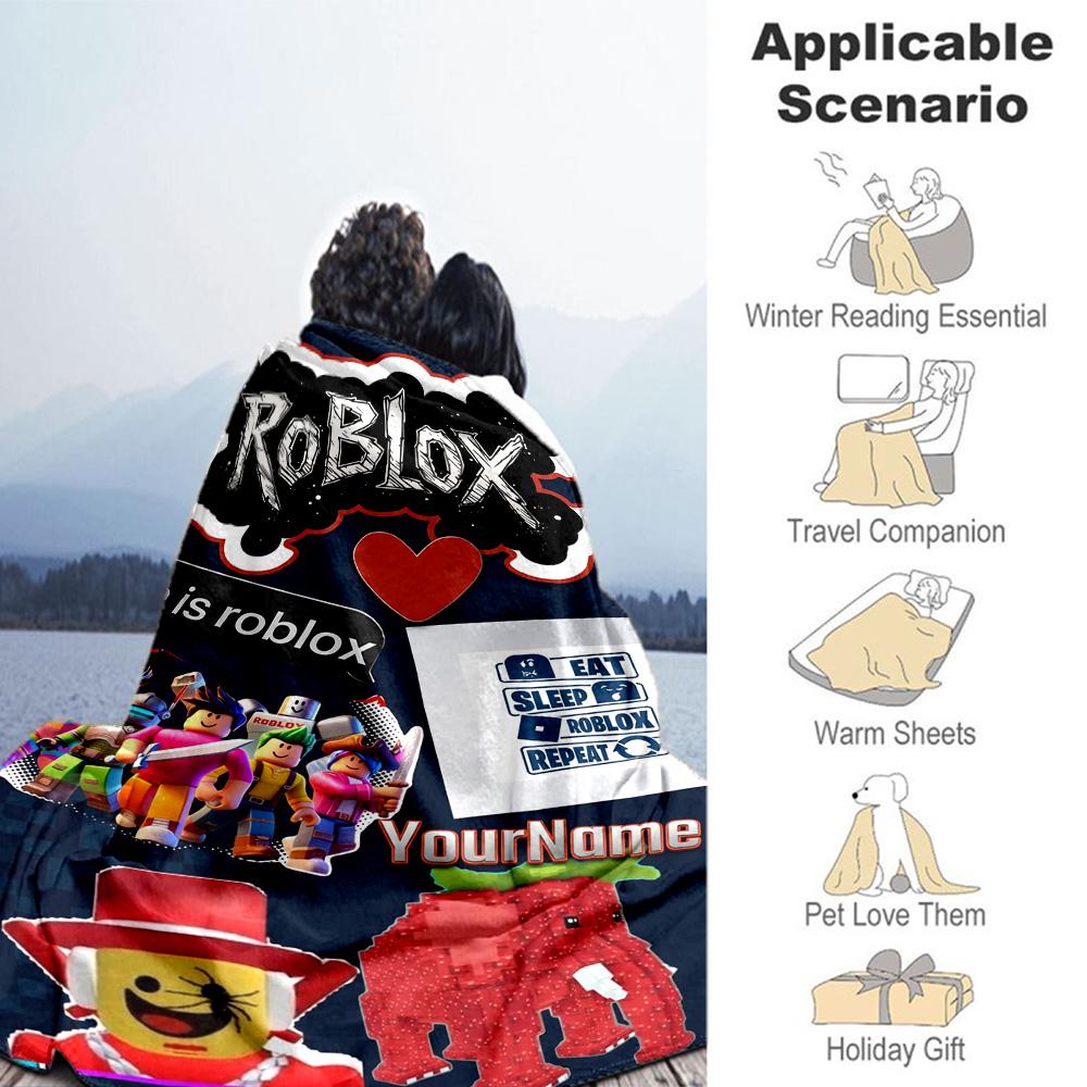 Roblox 496 Customize Your Name Blanket Lightweight Personalized Blanket Ultra-Soft for Office Chair Chair Seaside Bed Ideal for All Seasons