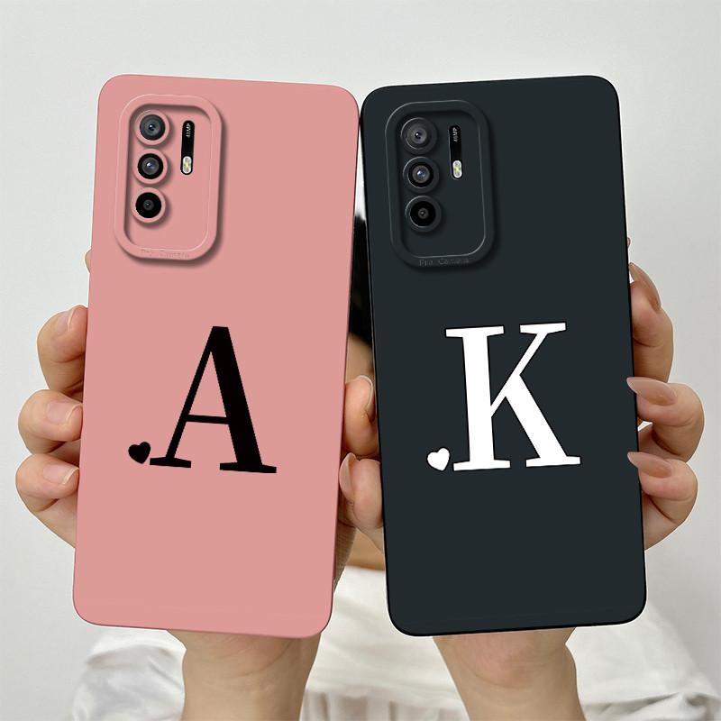 For oppo A94 5G Case OPPO Reno5z Reno 5z F19 Pro Plus Cute Letters Square Phone Case CPH2211 CPH2211 Shockproof Back Cover case